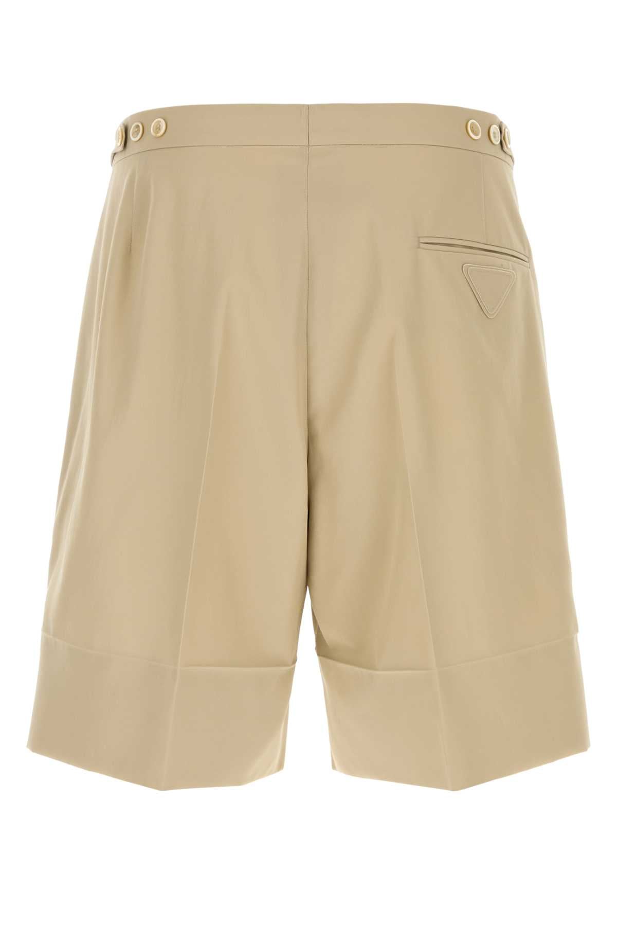 Prada Men Sand Cotton Bermuda Shorts PRADA
