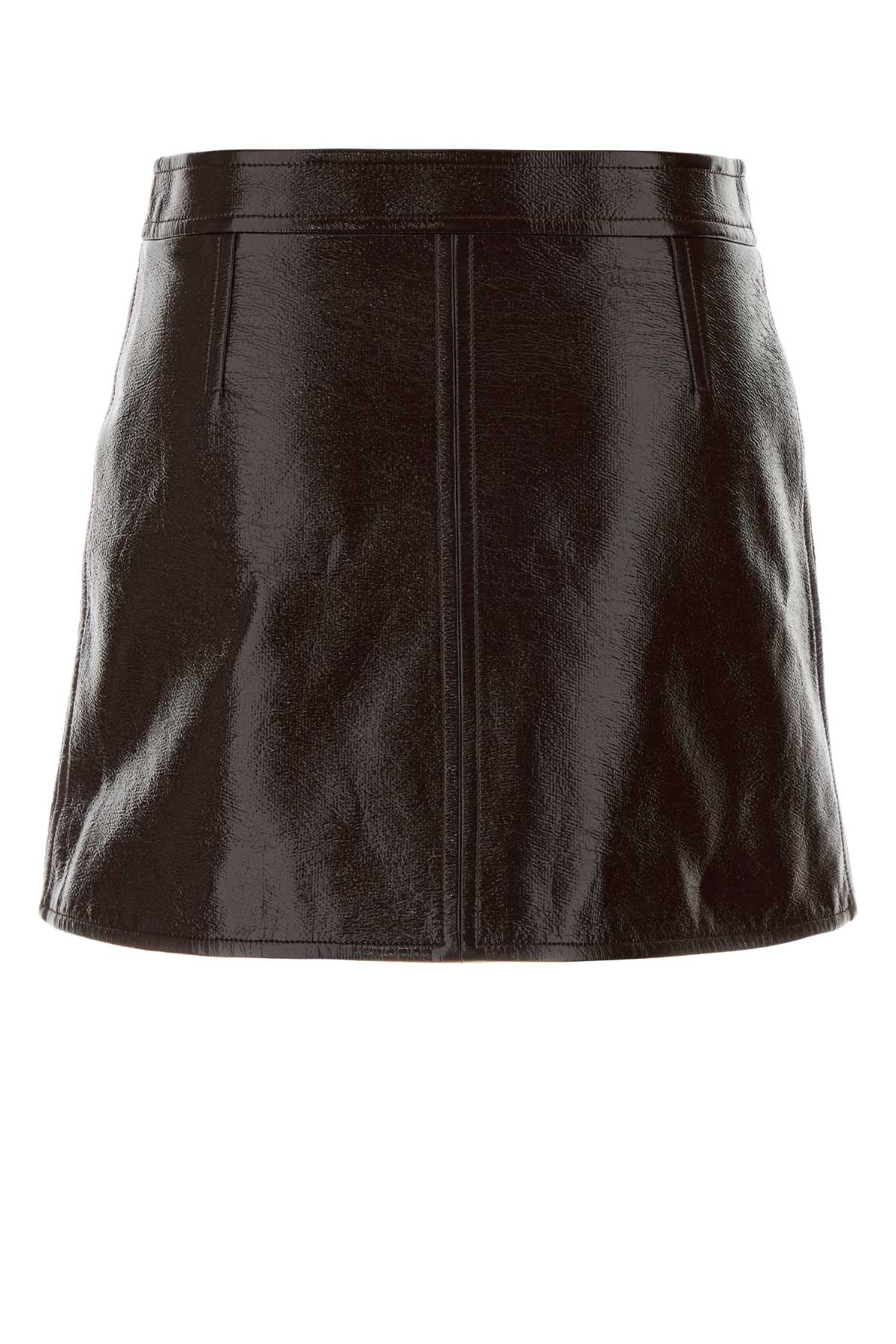 Courreges Women Chocolate Vinyl Mini Skirt COURREGES
