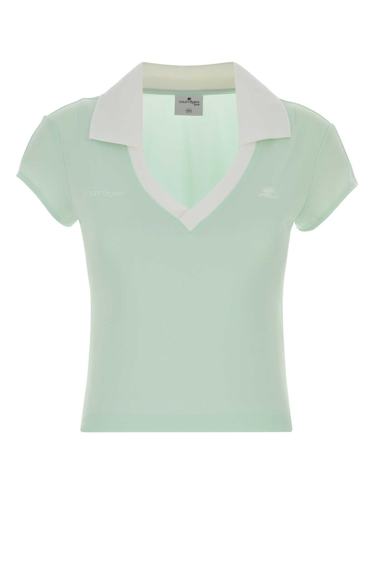 Courreges Women Mint Green Polyester Polo Shirt COURREGES