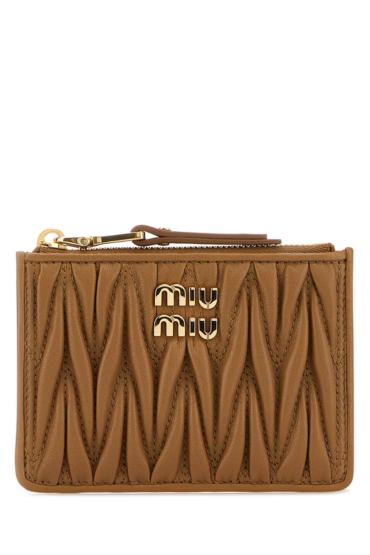 Miu Miu Women Caramel Nappa Leather Card Holder MIU MIU