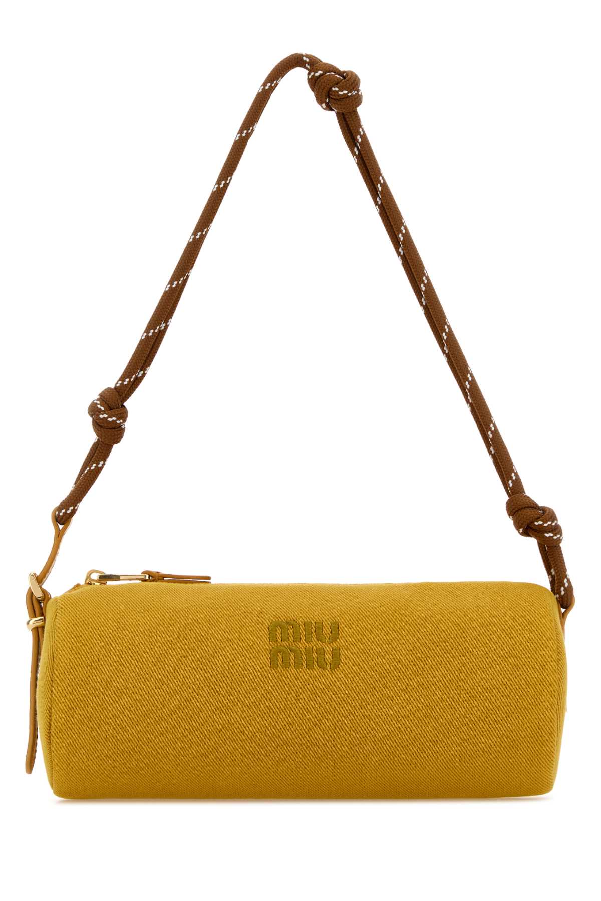 Miu Miu Women Yellow Gabardine Shoulder Bag MIU MIU