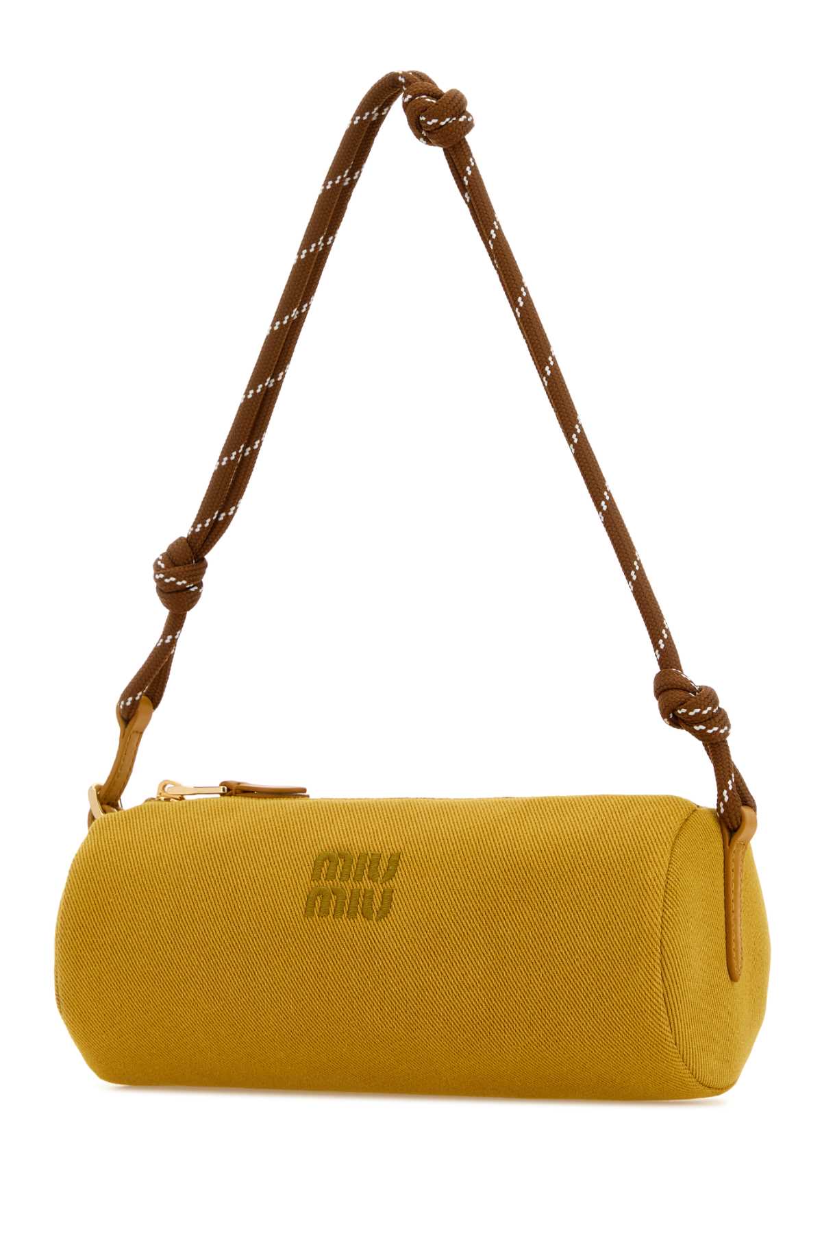 Miu Miu Women Yellow Gabardine Shoulder Bag MIU MIU