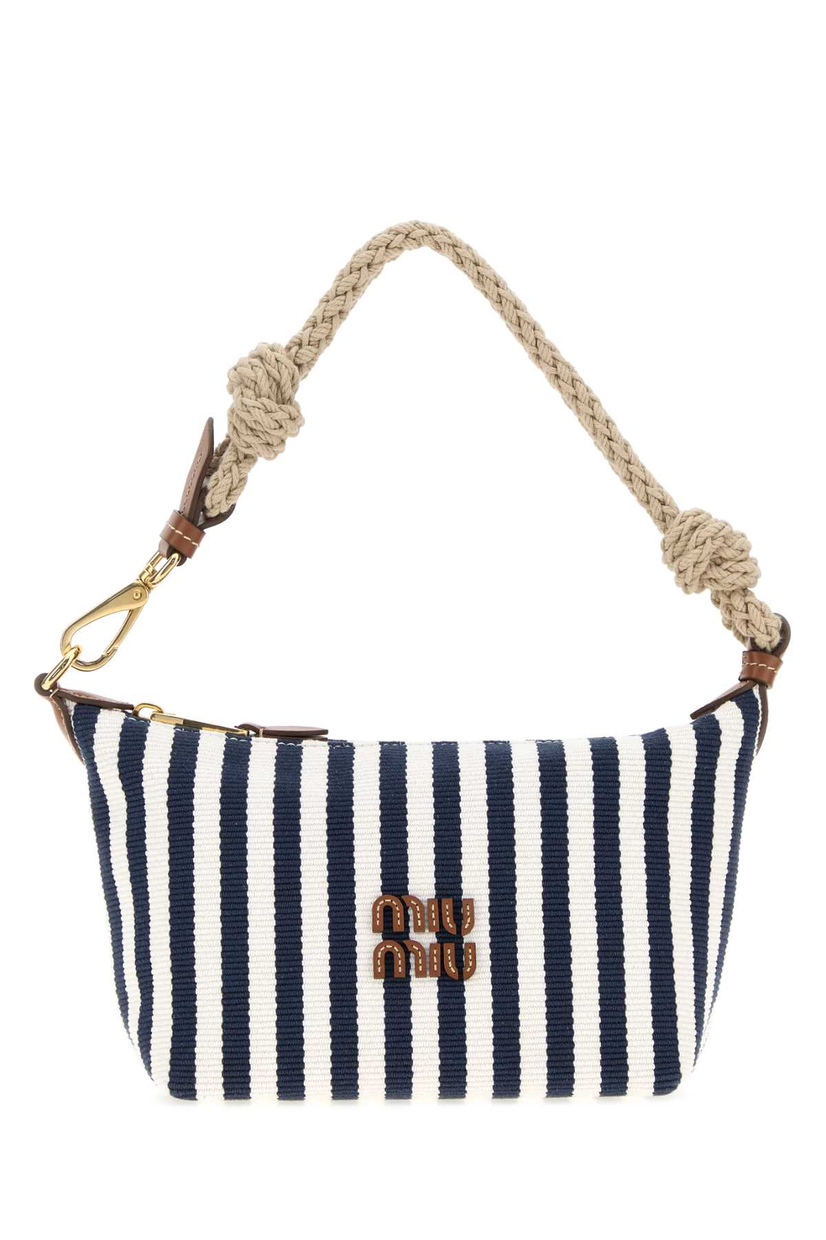 Miu Miu Women Embroidered Canvas Shoulder Bag MIU MIU