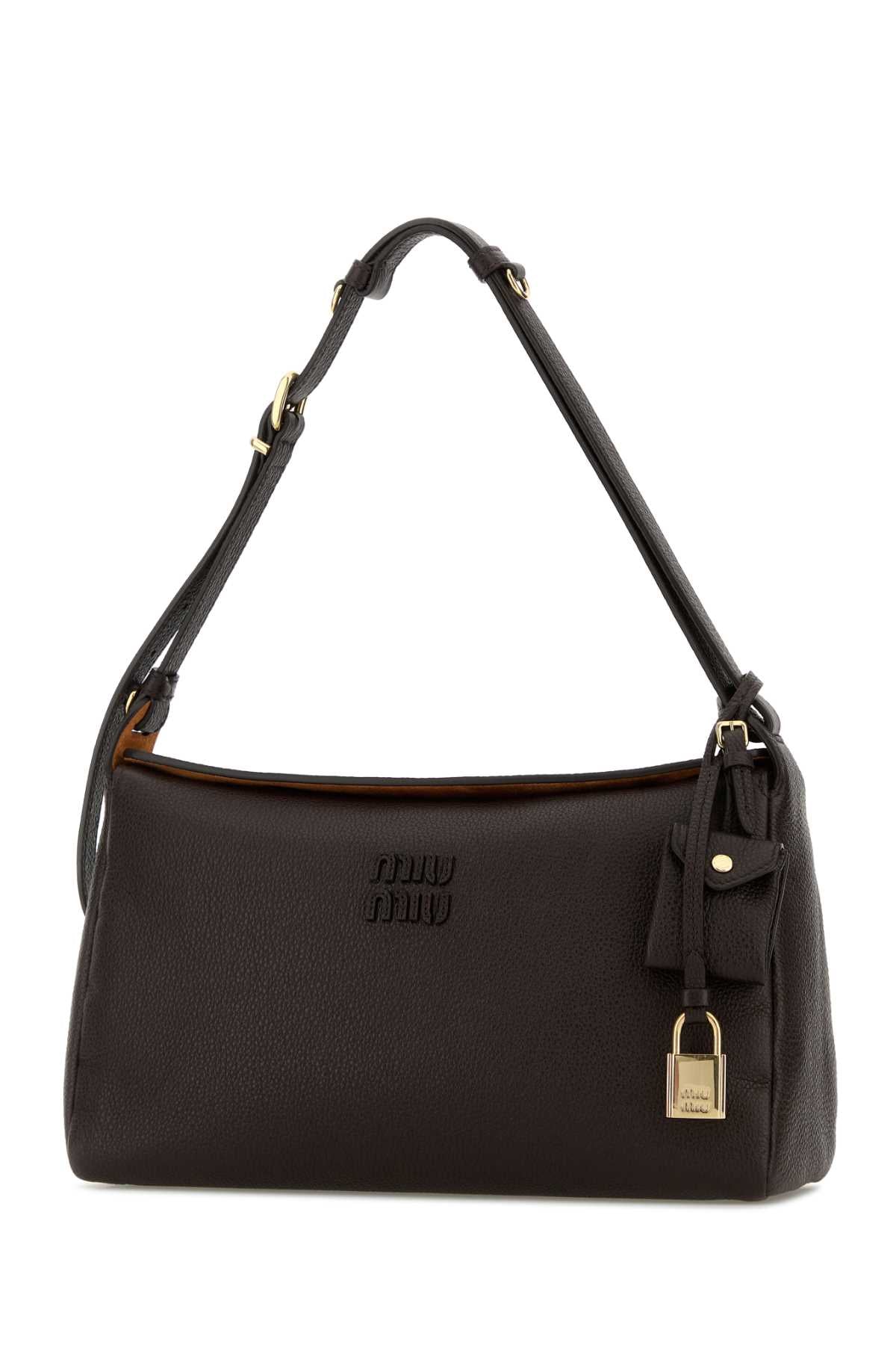 Miu Miu Women Dark Brown Leather Crossbody Bag MIU MIU