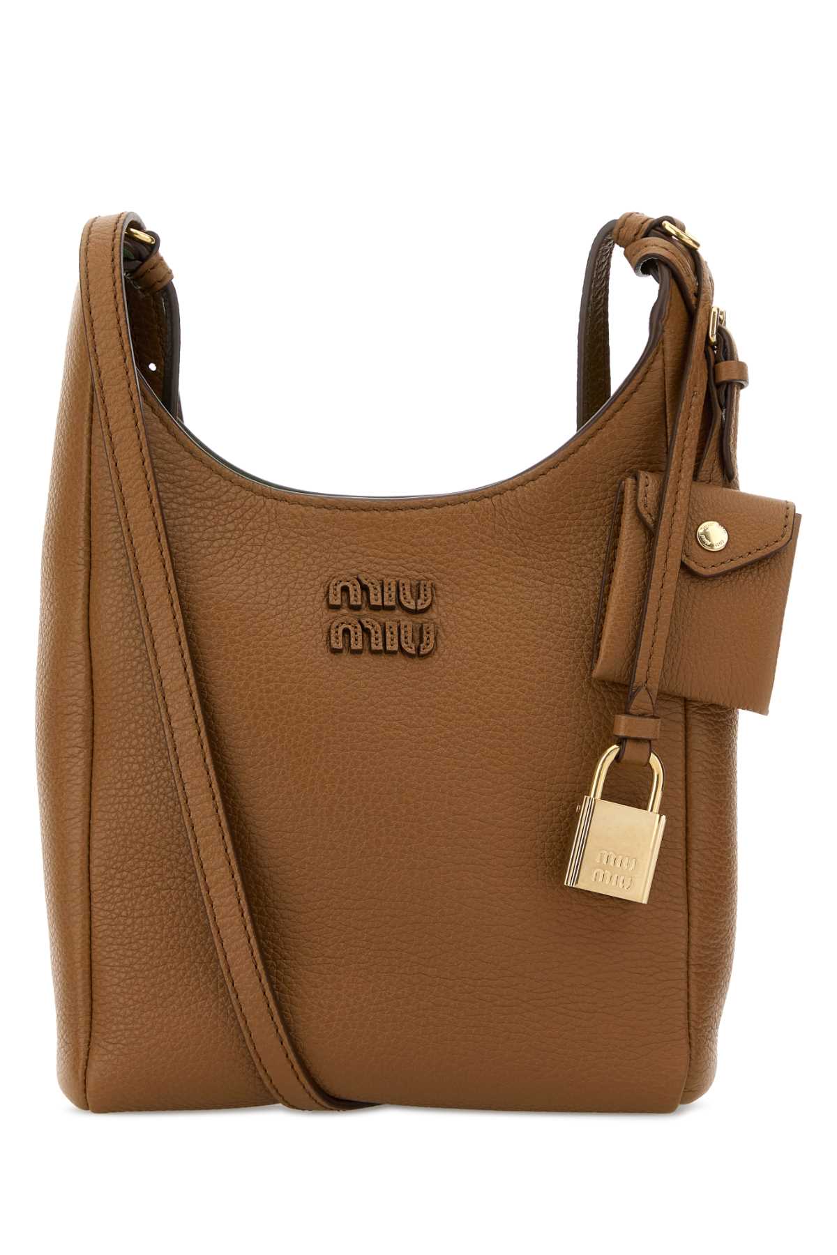 Miu Miu Women Camel Leather Crossbody Bag MIU MIU