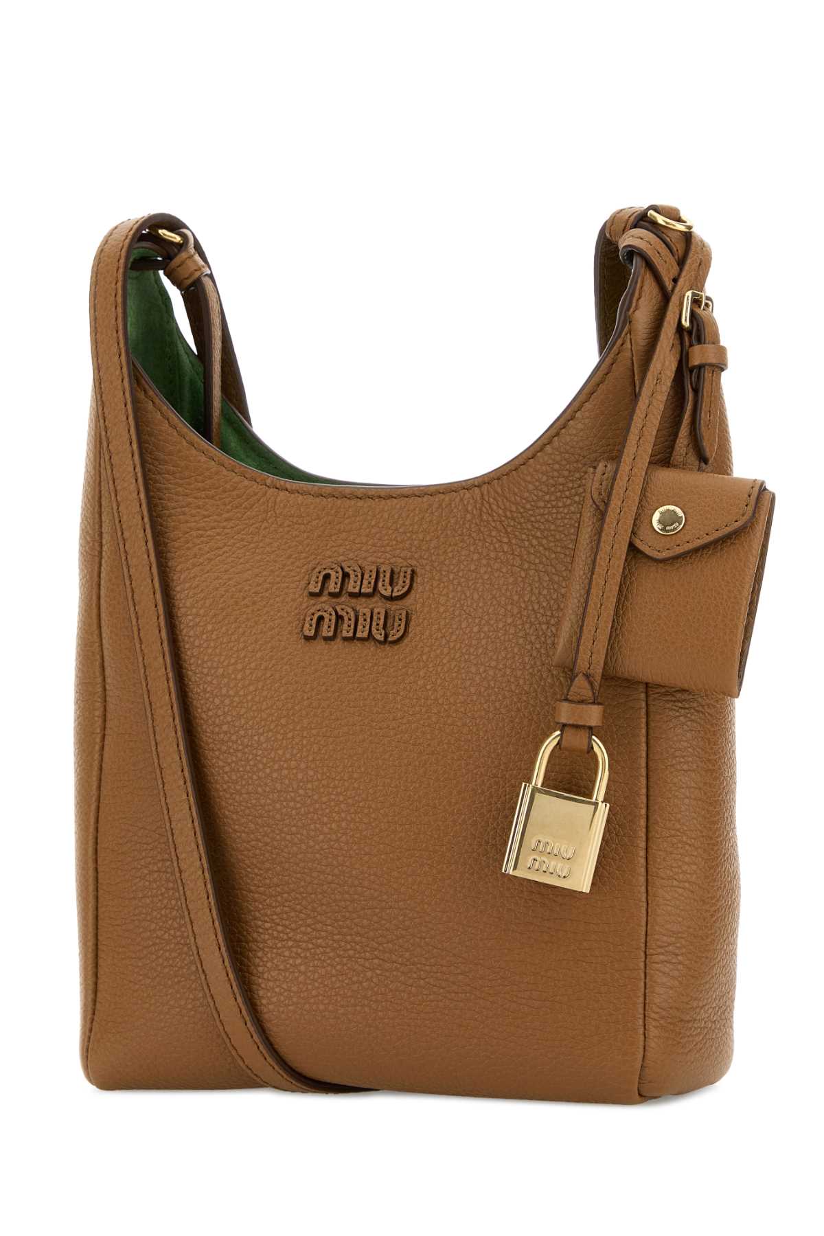 Miu Miu Women Camel Leather Crossbody Bag MIU MIU