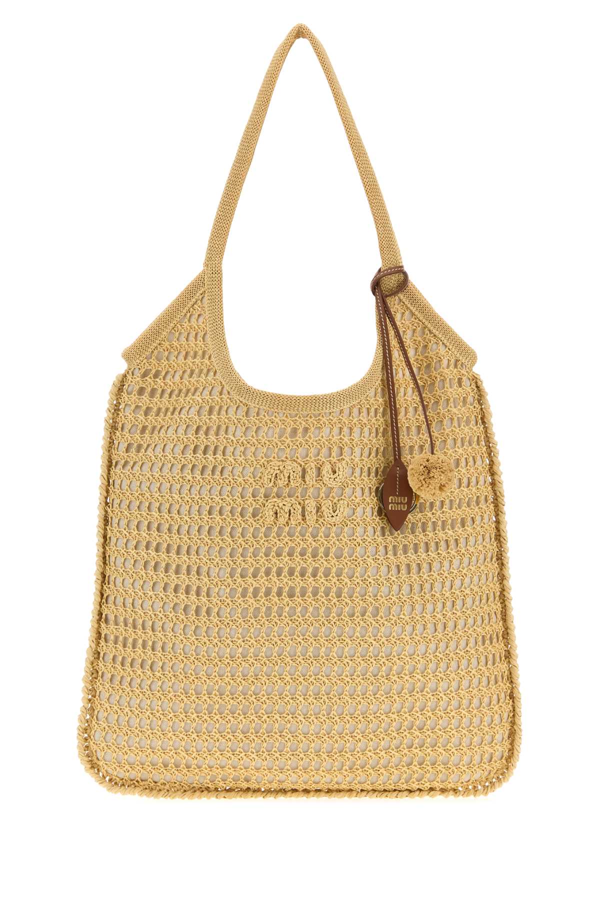 Miu Miu Women Beige Crochet Ivy Shopping Bag MIU MIU