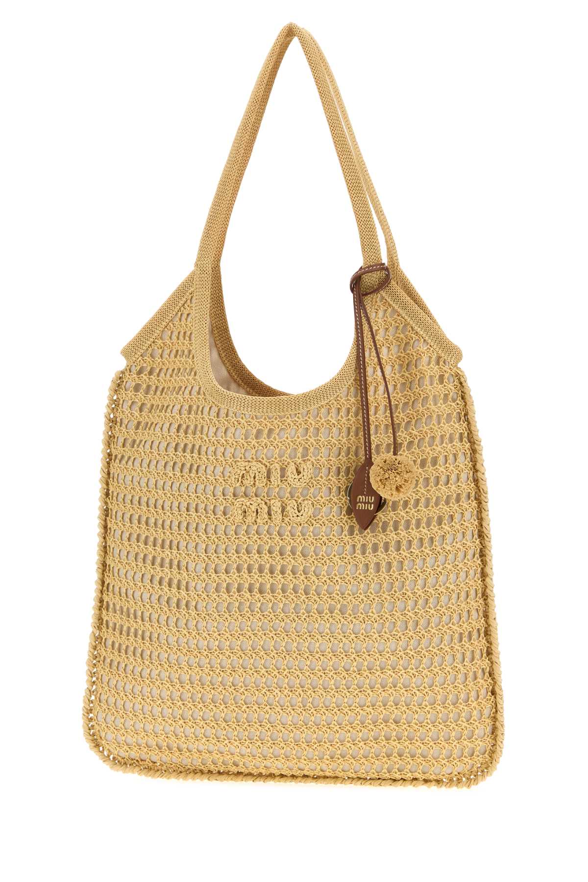 Miu Miu Women Beige Crochet Ivy Shopping Bag MIU MIU