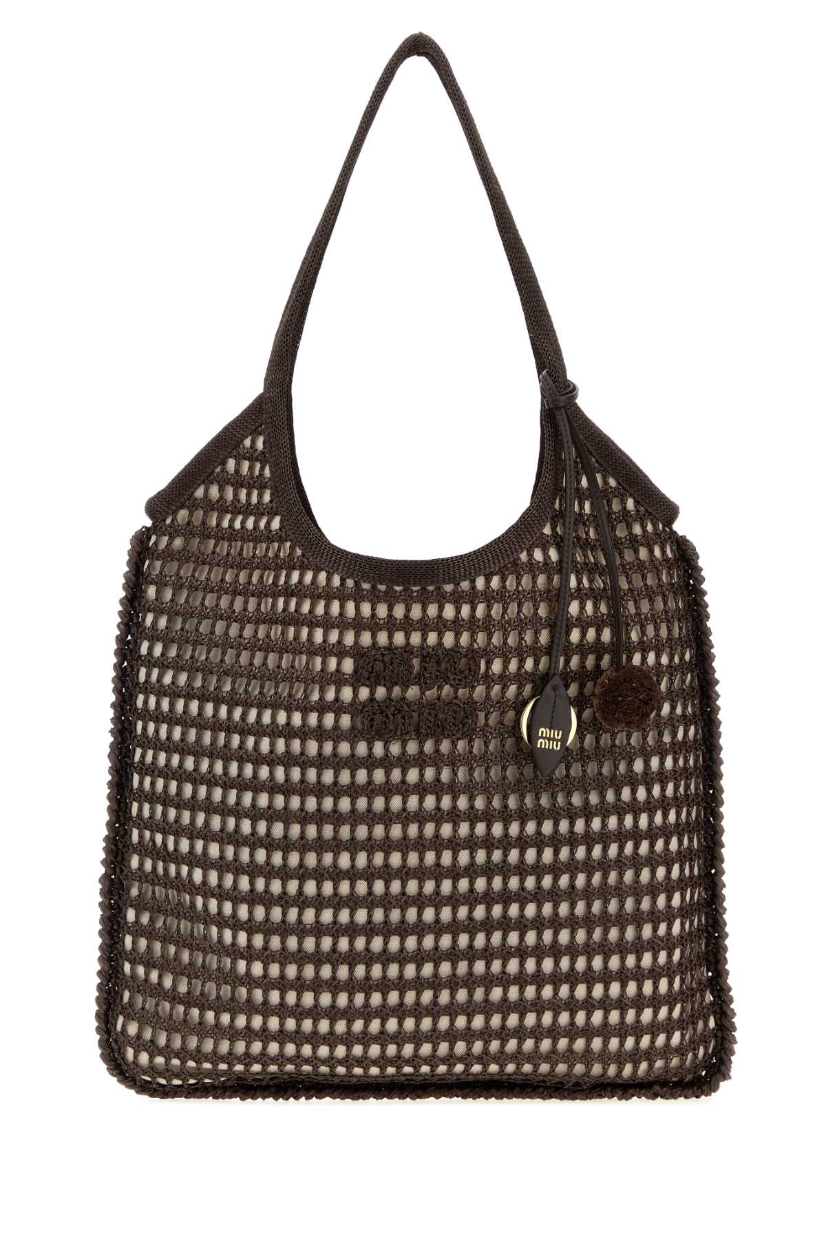 Miu Miu Women Brown Crochet Ivy Shopping Bag MIU MIU