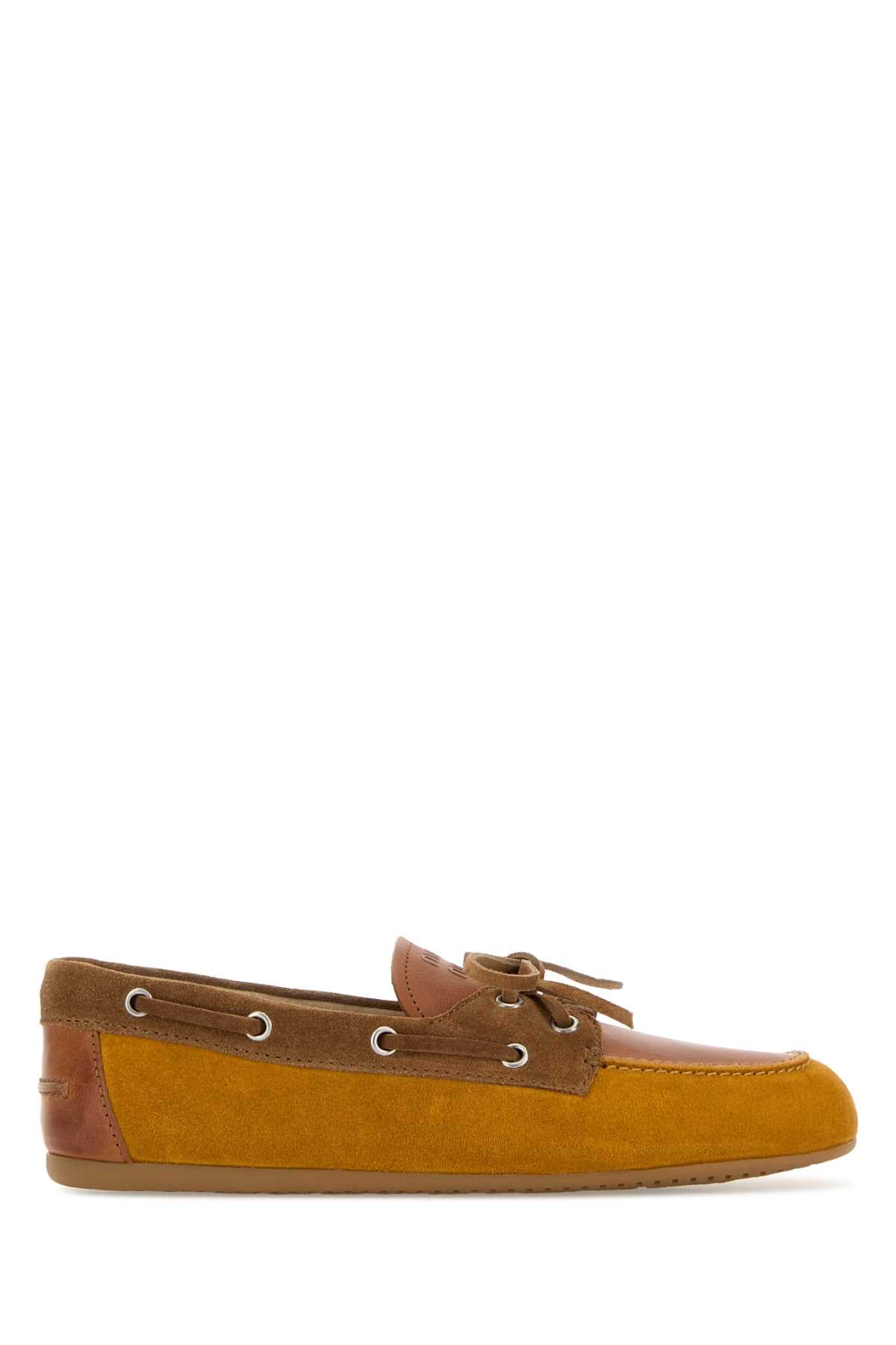 Miu Miu Women Multicolor Leather And Suede Loafers MIU MIU