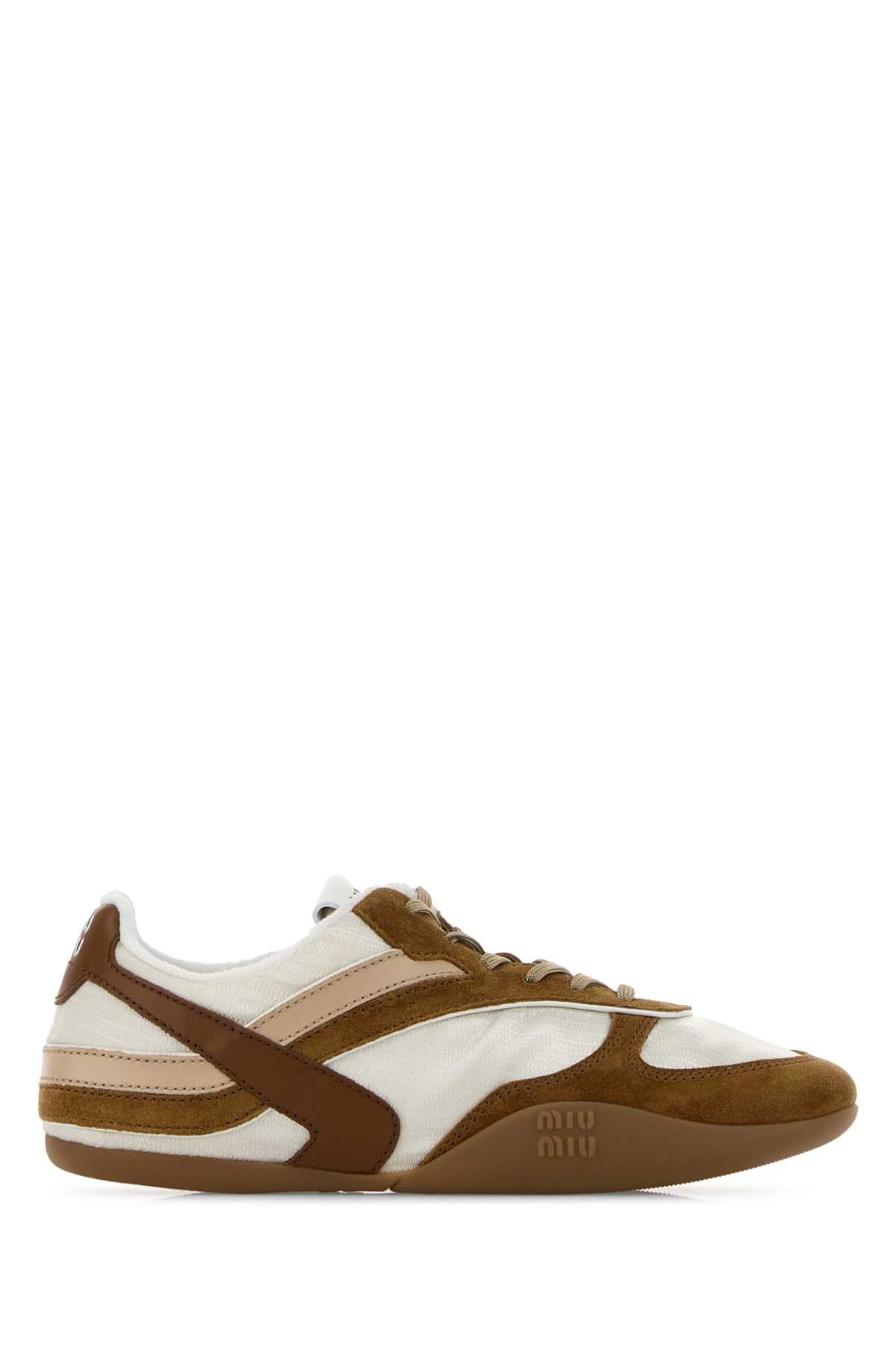 Miu Miu Women Two-Tone Tech Fabric And Suede Gymnasium Sneakers MIU MIU
