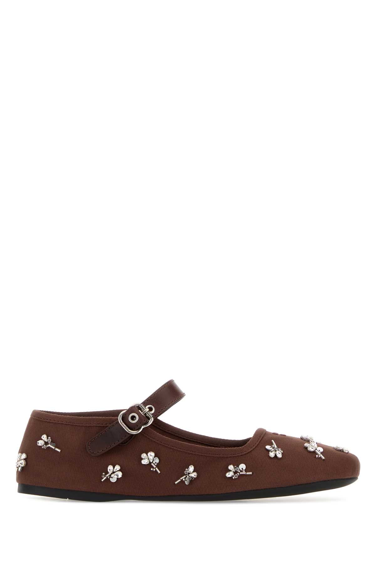 Miu Miu Women Chocolate Drill Ballerinas MIU MIU
