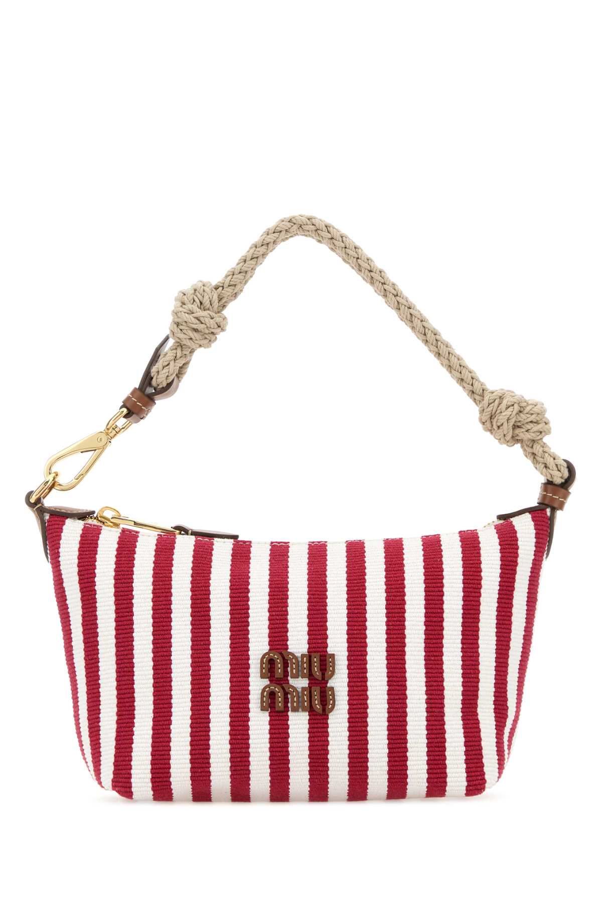 Miu Miu Women Embroidered Canvas Shoulder Bag MIU MIU