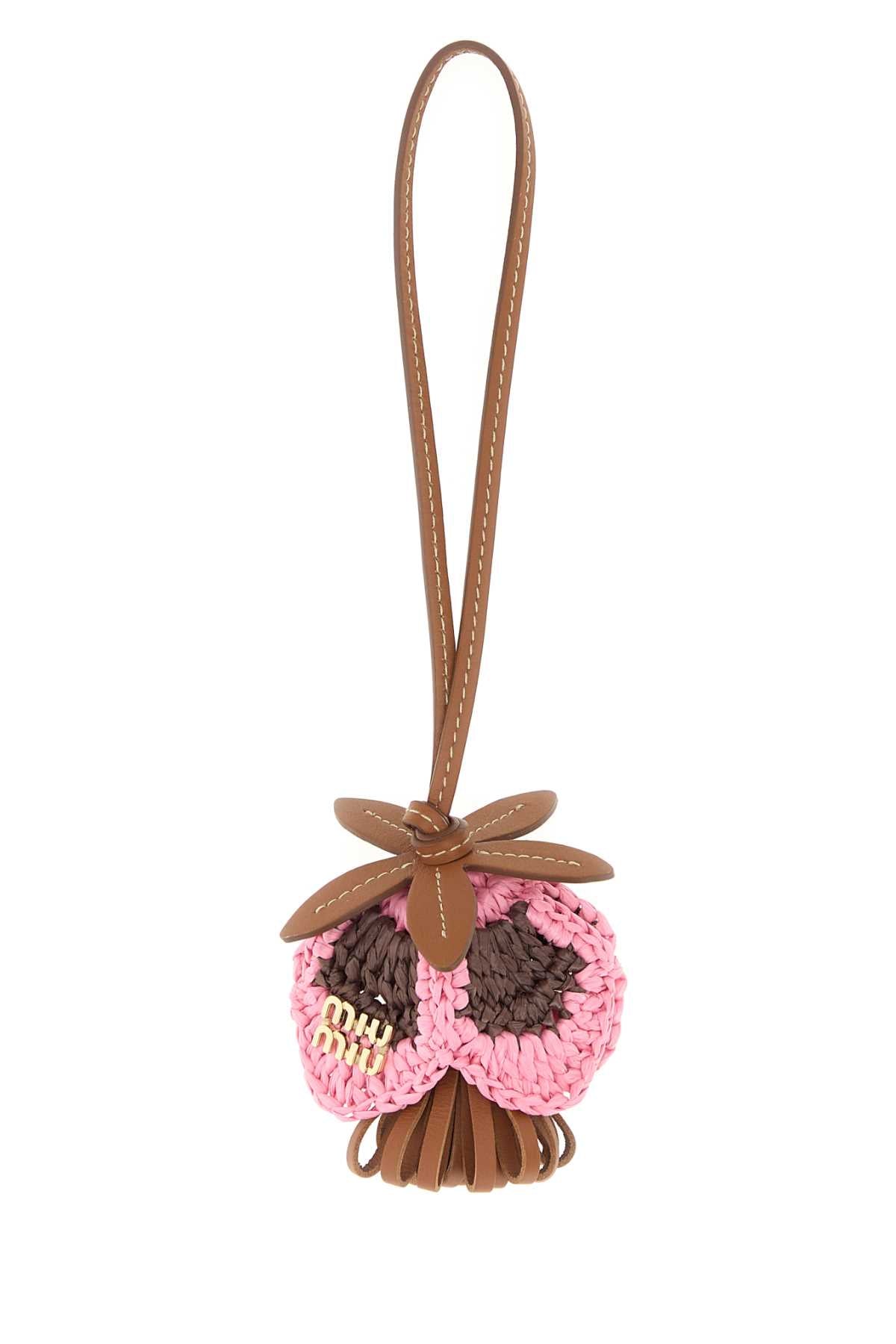 Miu Miu Women Multicolor Leather And Raffia Charm MIU MIU