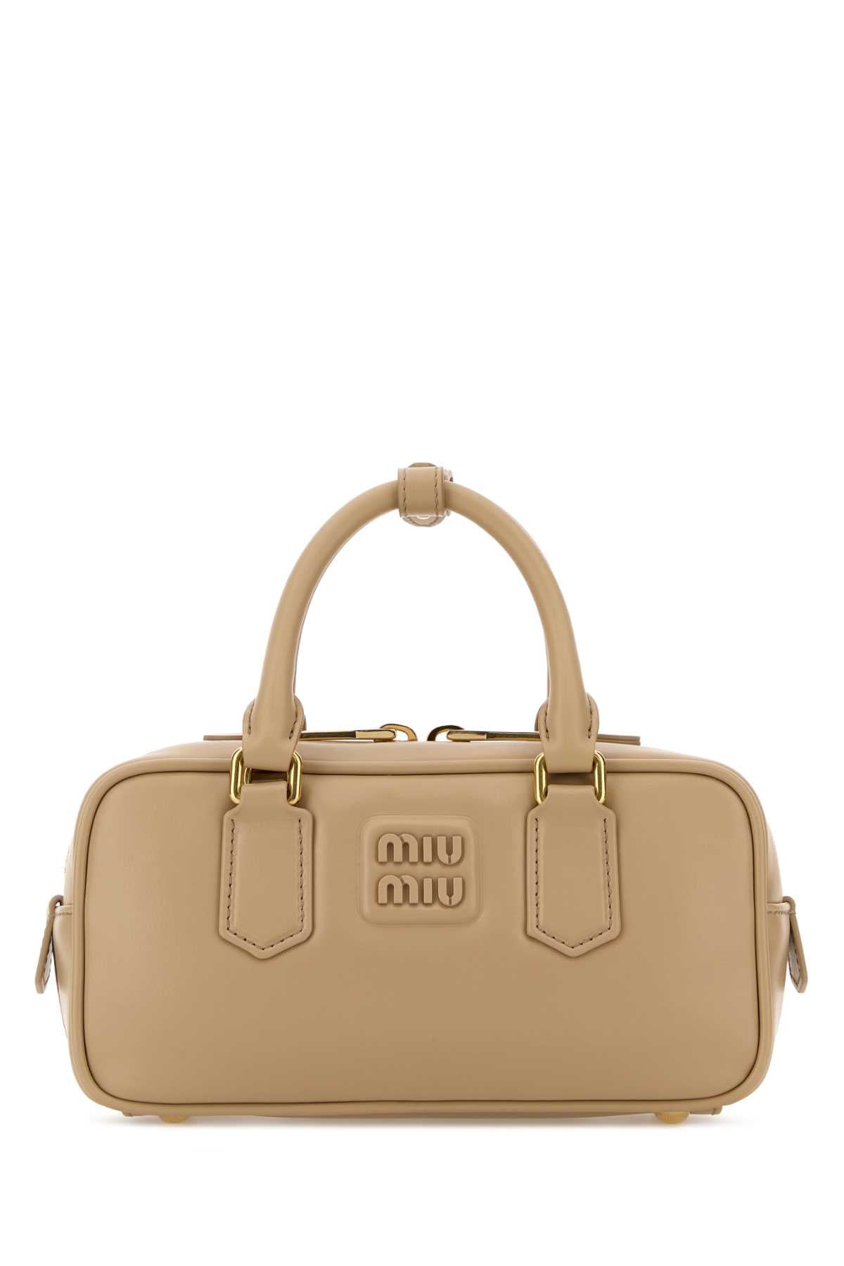 Miu Miu Women Beige Leather Arcadie Handbag MIU MIU