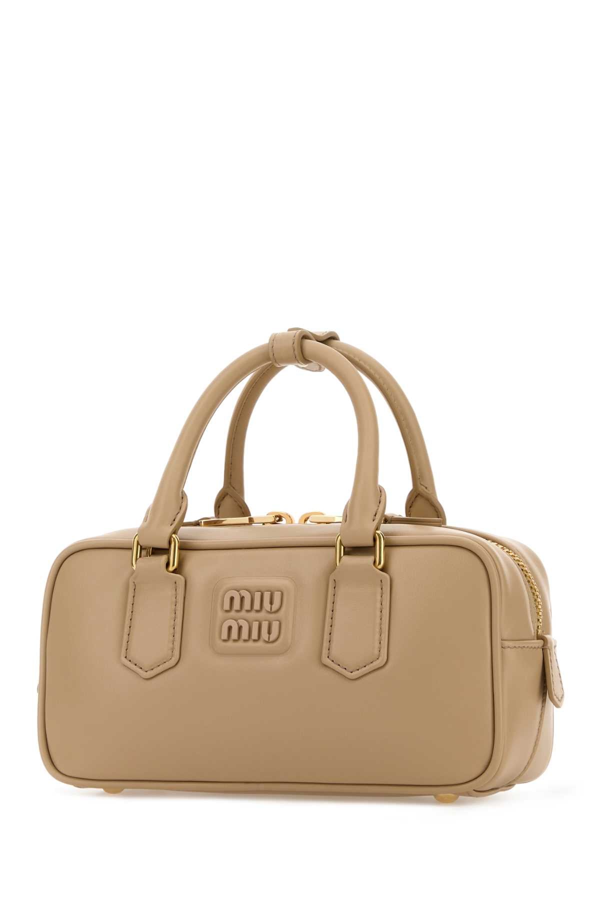 Miu Miu Women Beige Leather Arcadie Handbag MIU MIU