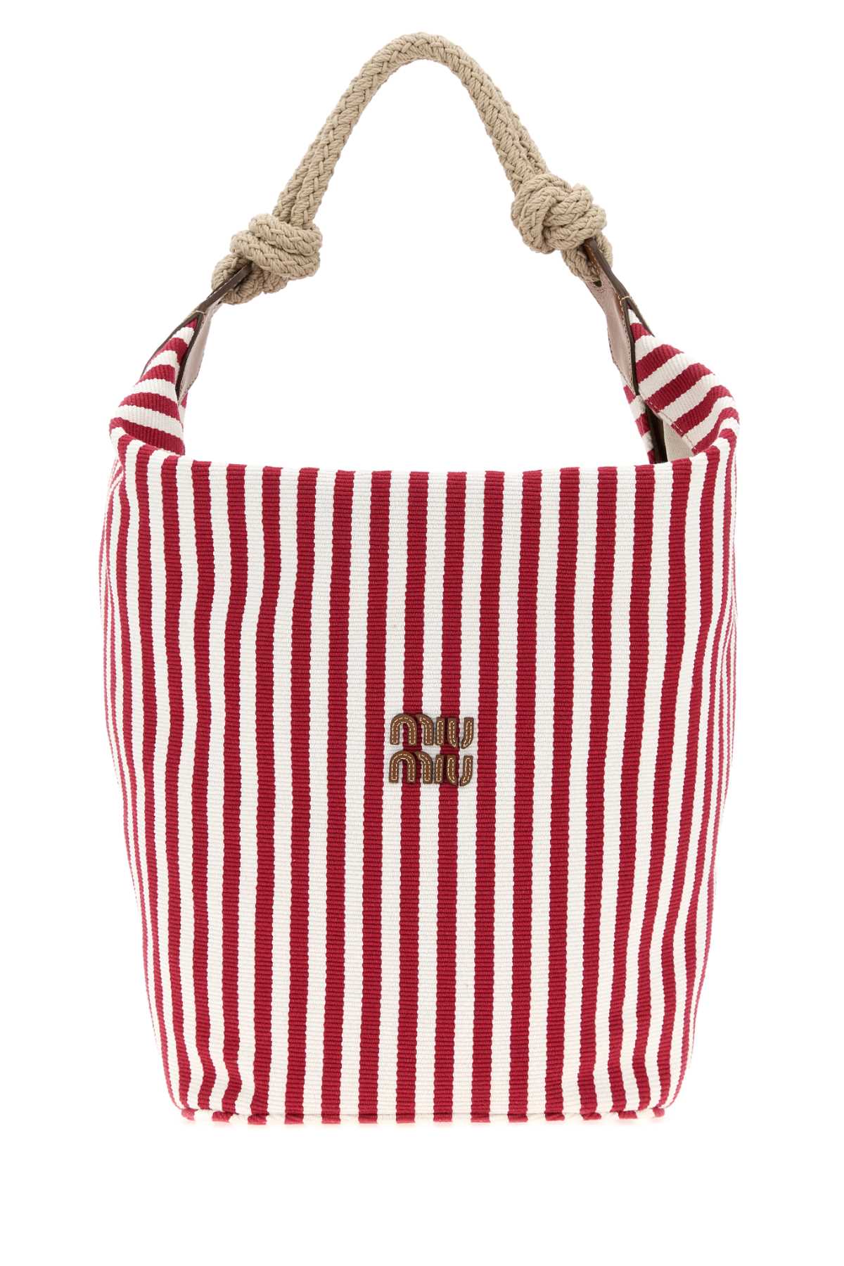 Miu Miu Women Embroidered Canvas Bucket Bag MIU MIU
