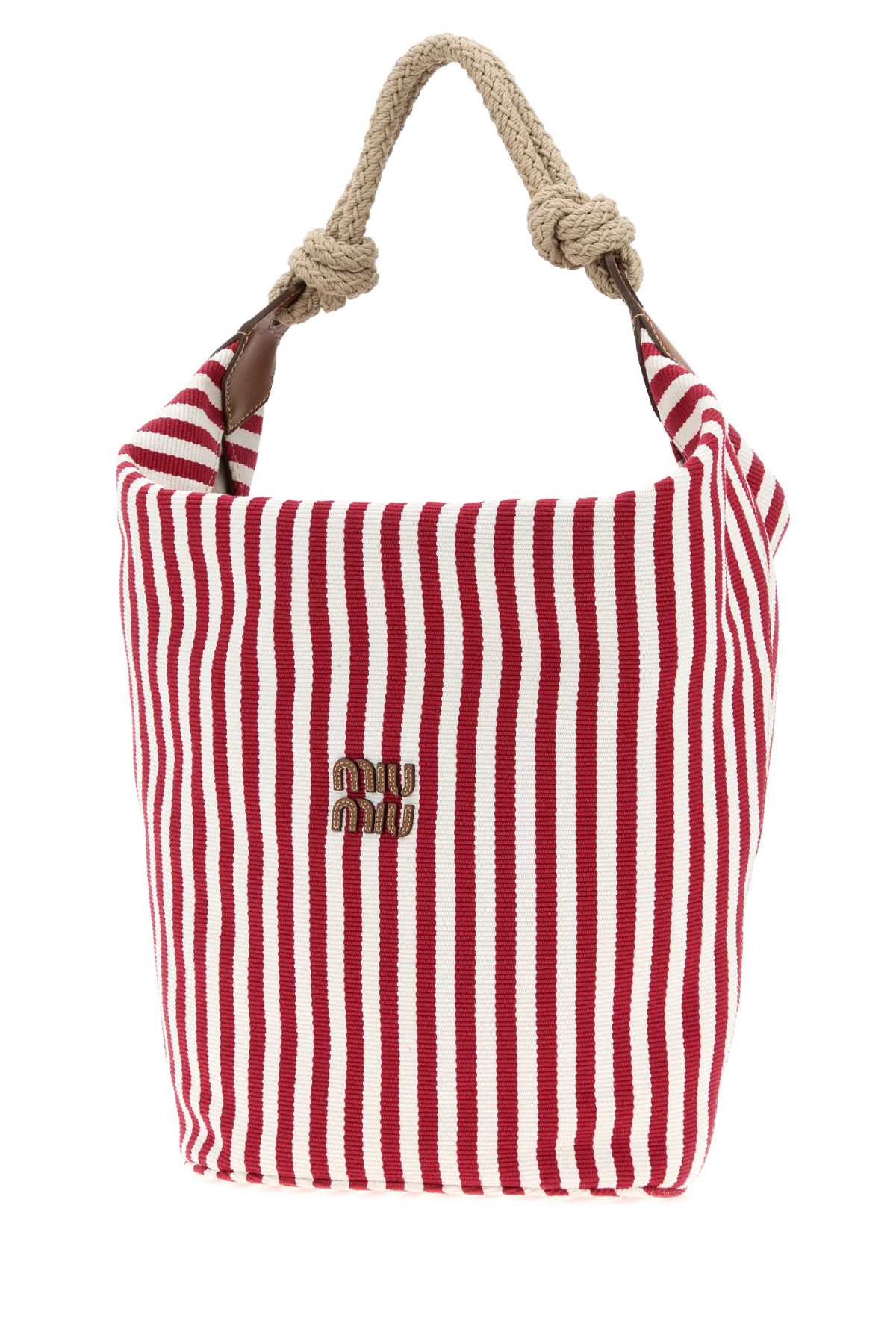 Miu Miu Women Embroidered Canvas Bucket Bag MIU MIU