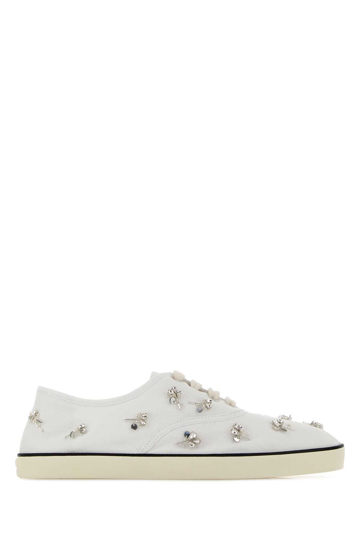 Miu Miu Women White Drill Sneakers MIU MIU