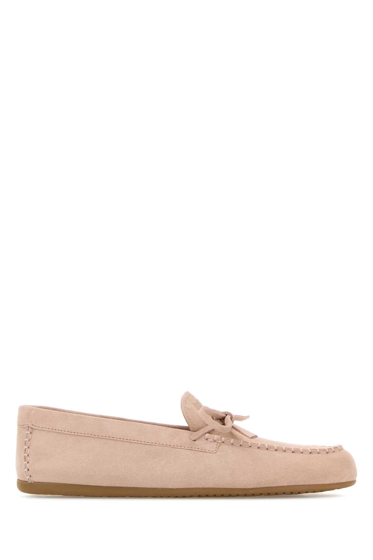 Miu Miu Women Pink Suede Loafers MIU MIU