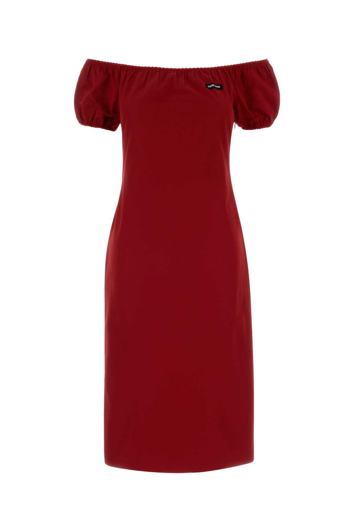 Miu Miu Women Red Poplin Dress MIU MIU