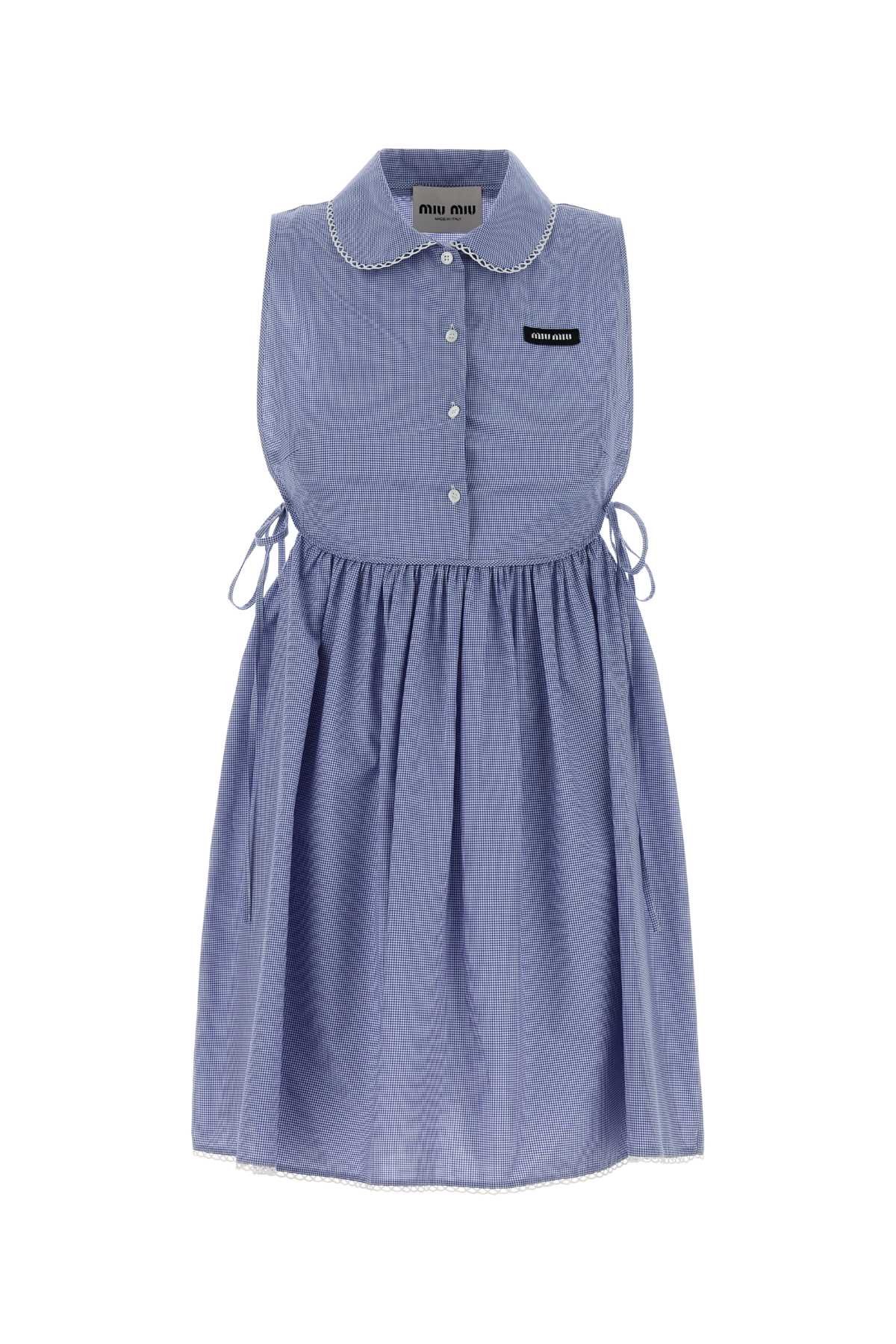 Miu Miu Women Embroidered Cotton Mini Dress MIU MIU