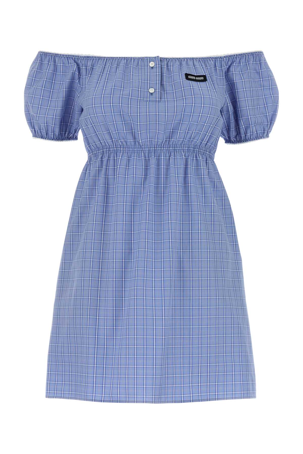 Miu Miu Women Embroidered Poplin Mini Dress MIU MIU