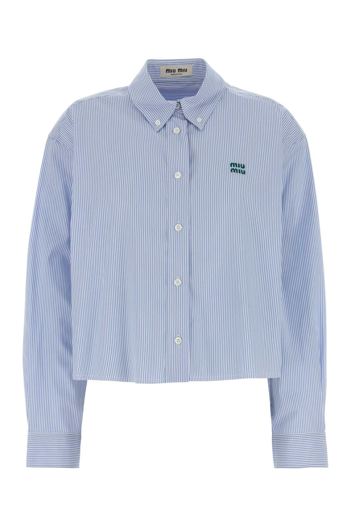 Miu Miu Women Embroidered Poplin Shirt MIU MIU