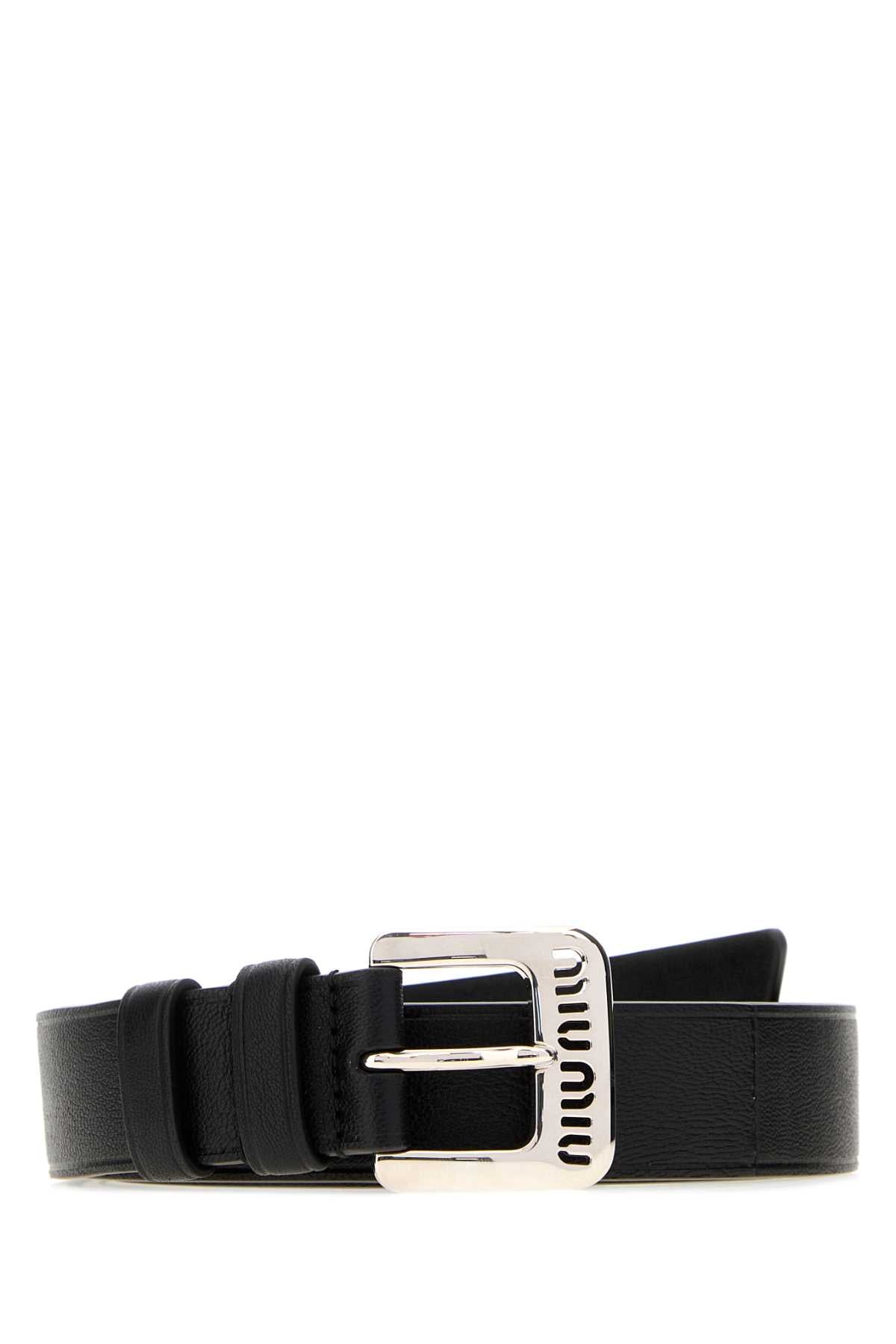 Miu Miu Women Black Leather Belt MIU MIU