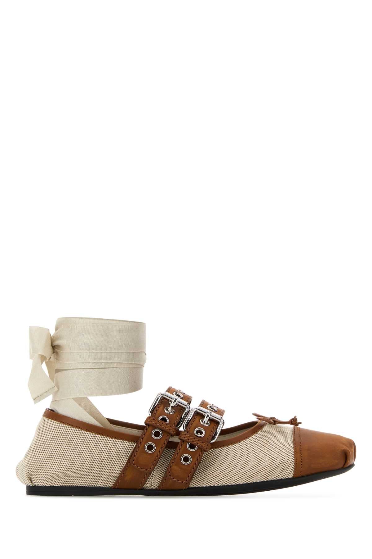 Miu Miu Women Two-Tone Canvas Ballerinas MIU MIU