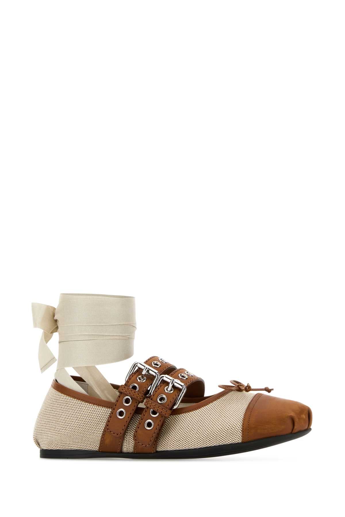 Miu Miu Women Two-Tone Canvas Ballerinas MIU MIU