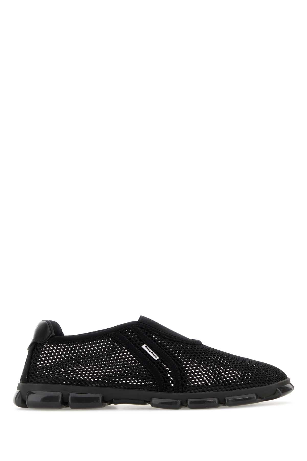 Miu Miu Women Black Mesh Slip Ons MIU MIU