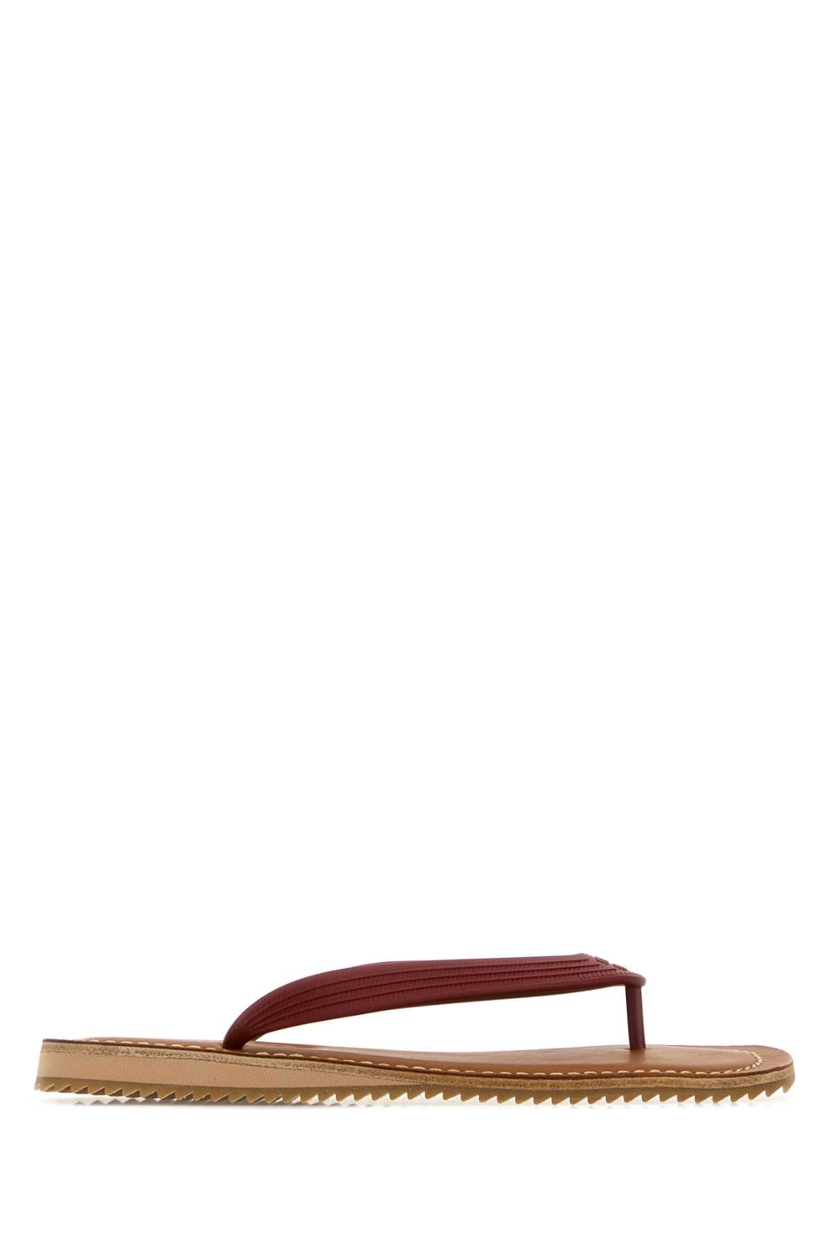 Miu Miu Women Red Rubber Thong Slippers MIU MIU