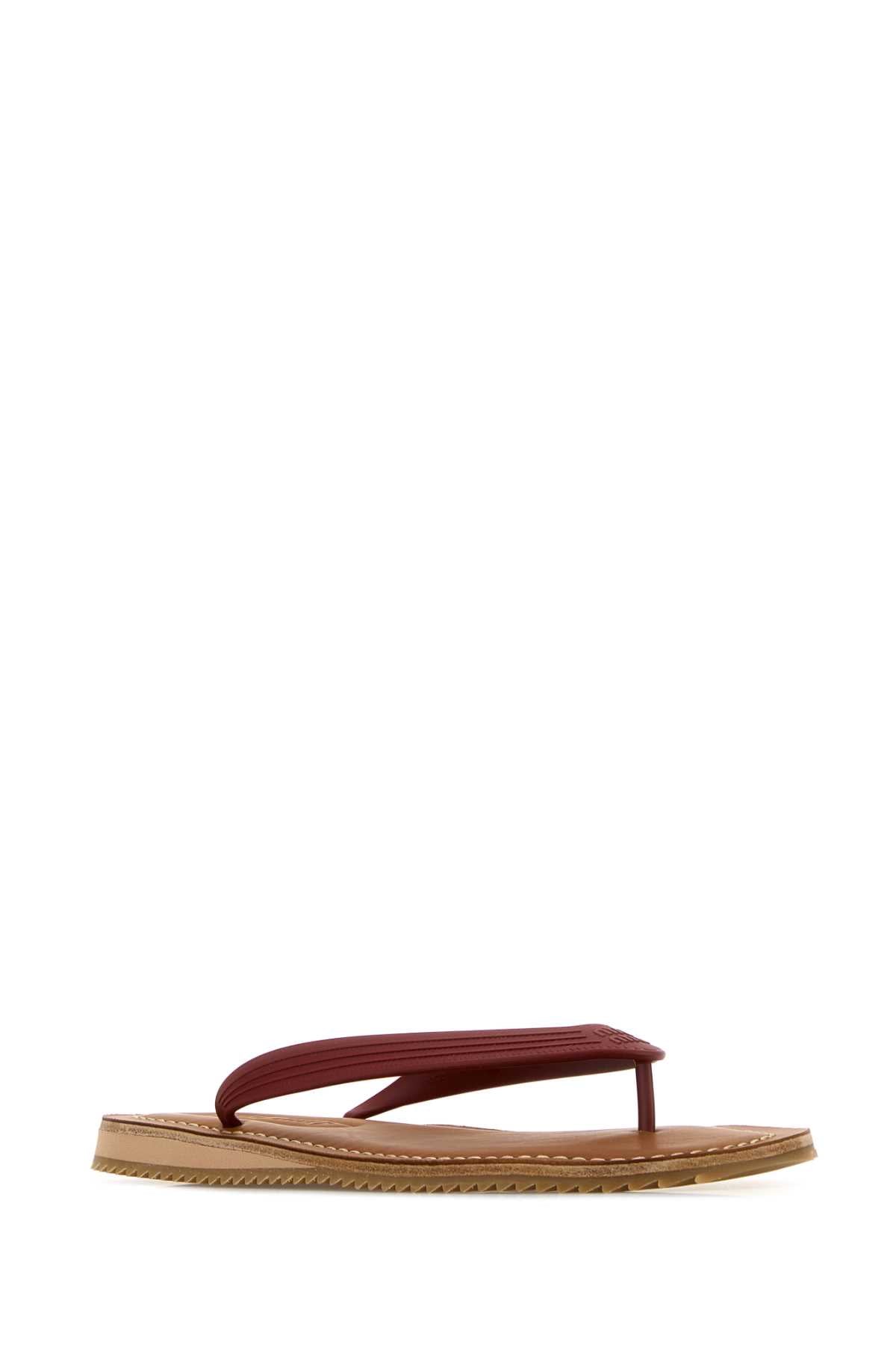 Miu Miu Women Red Rubber Thong Slippers MIU MIU