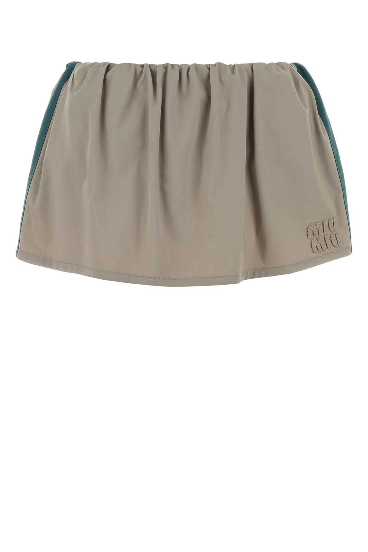 Miu Miu Women Dove Grey Twill Pant-Skirt MIU MIU