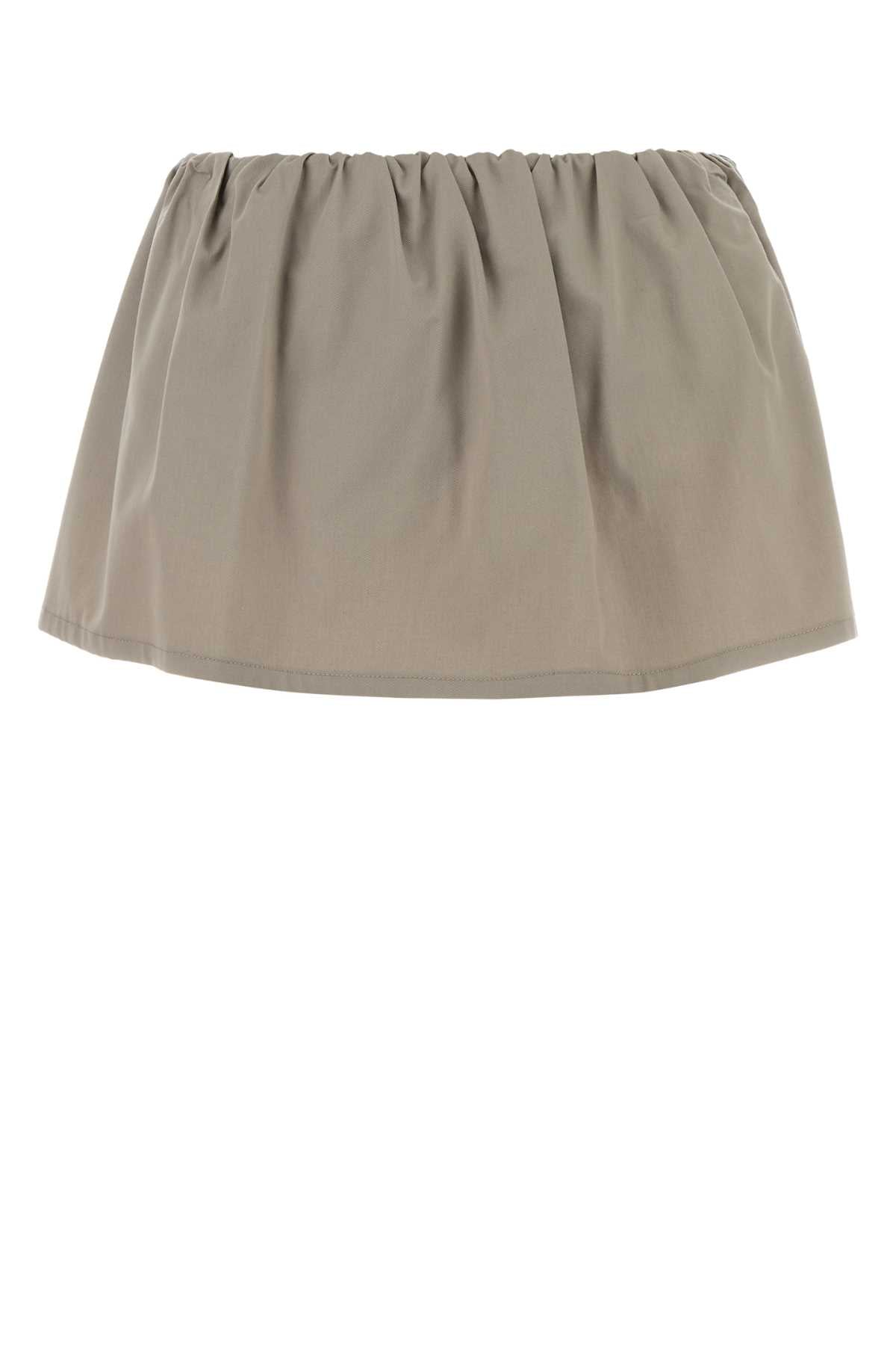 Miu Miu Women Dove Grey Twill Pant-Skirt MIU MIU