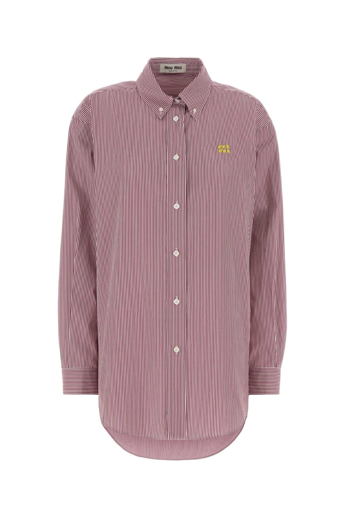 Miu Miu Women Embroidered Poplin Oversize Shirt MIU MIU