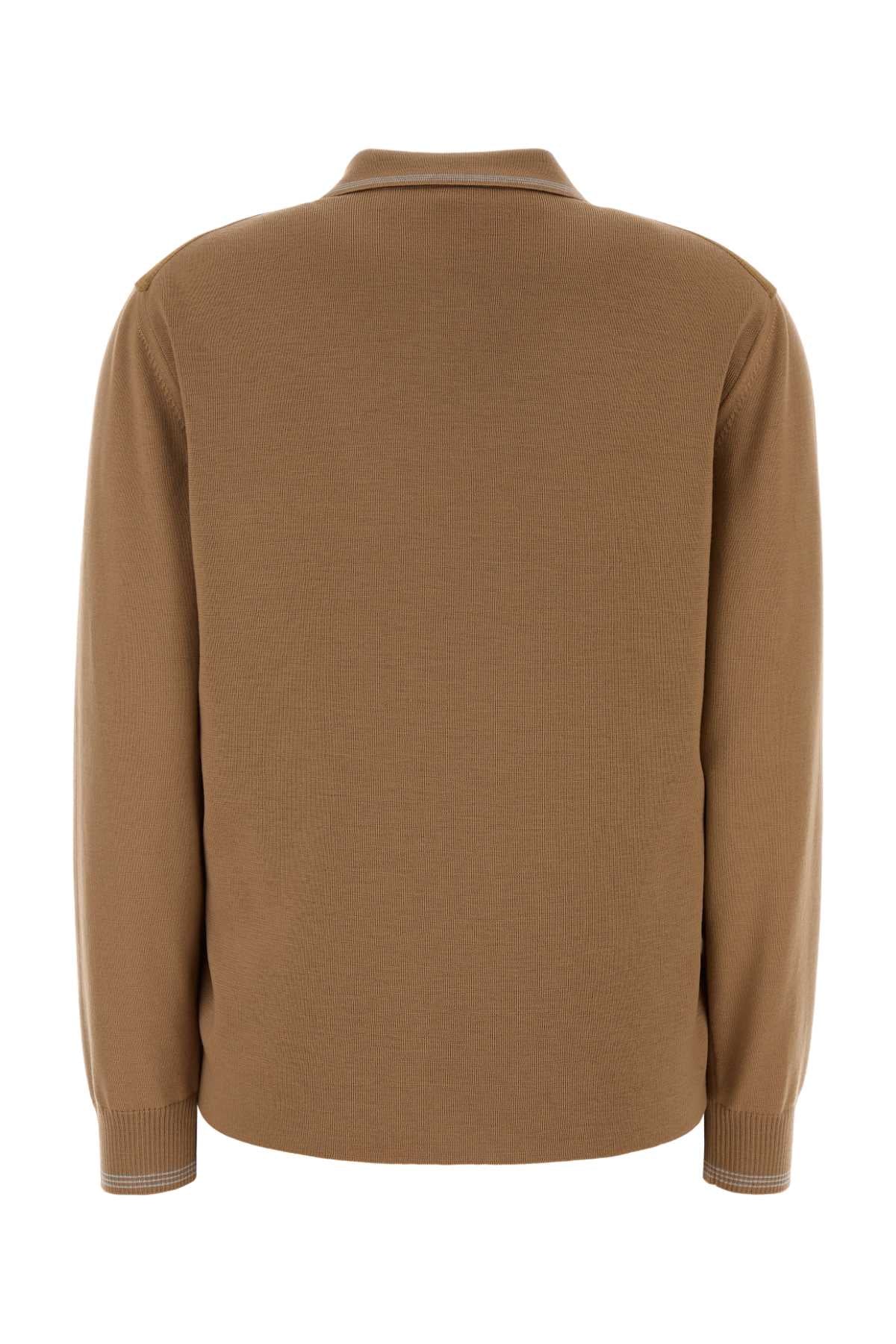 Miu Miu Women Camel Wool And Suede Cardigan MIU MIU