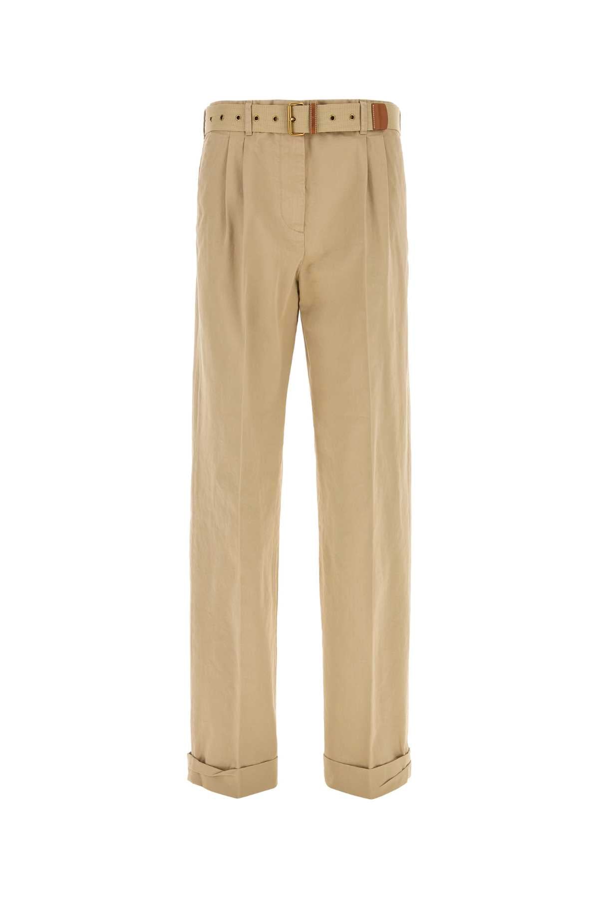 Miu Miu Women Beige Cotton Pant MIU MIU
