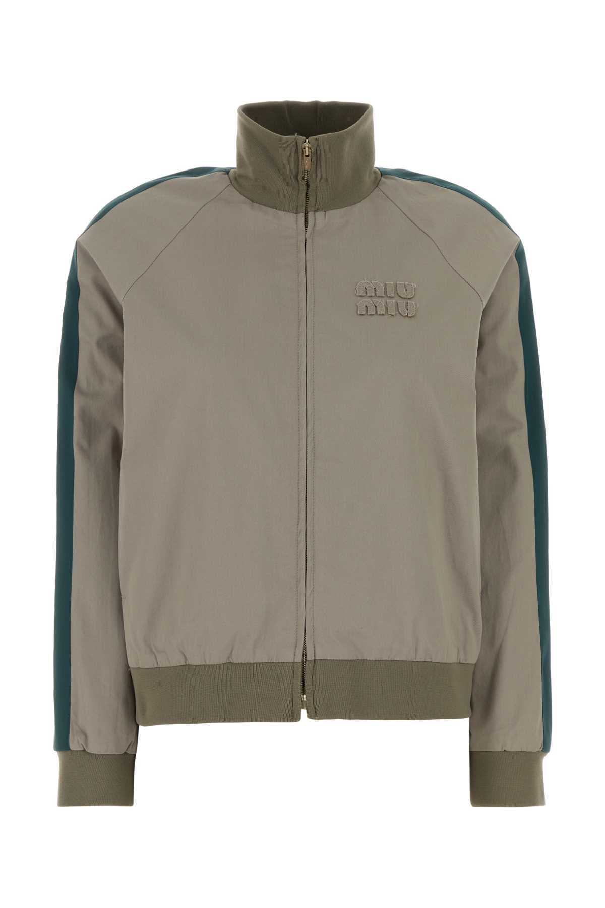 Miu Miu Women Dove Grey Cotton Jacket MIU MIU