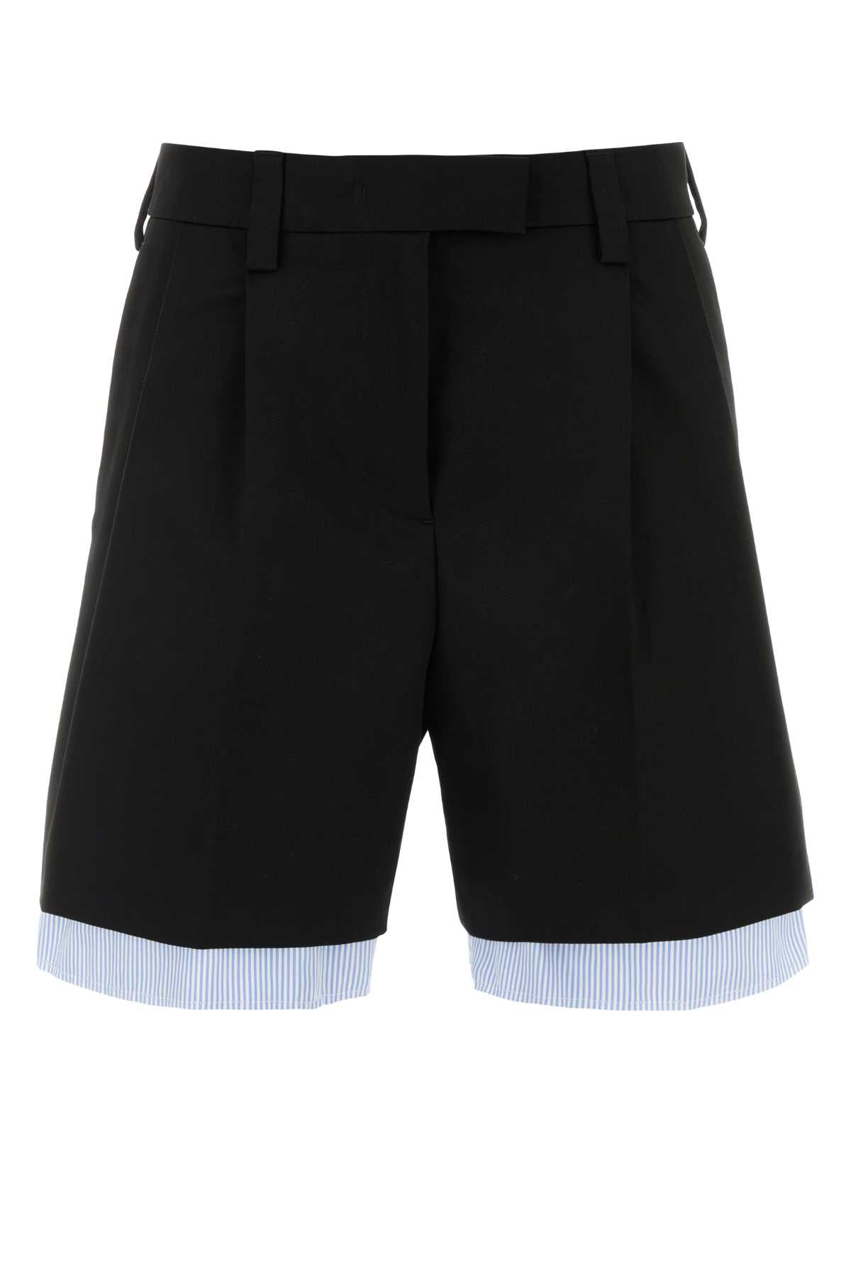 Miu Miu Women Black Cotton Bermuda Shorts MIU MIU