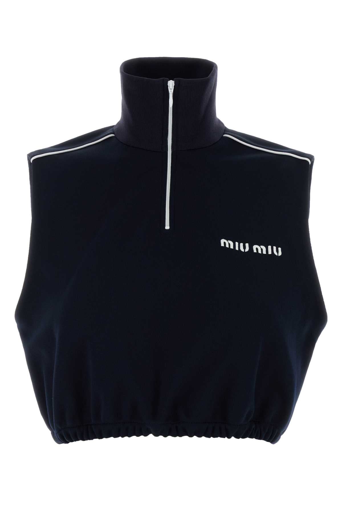 Miu Miu Women Midnight Blue Polyester Blend Top MIU MIU