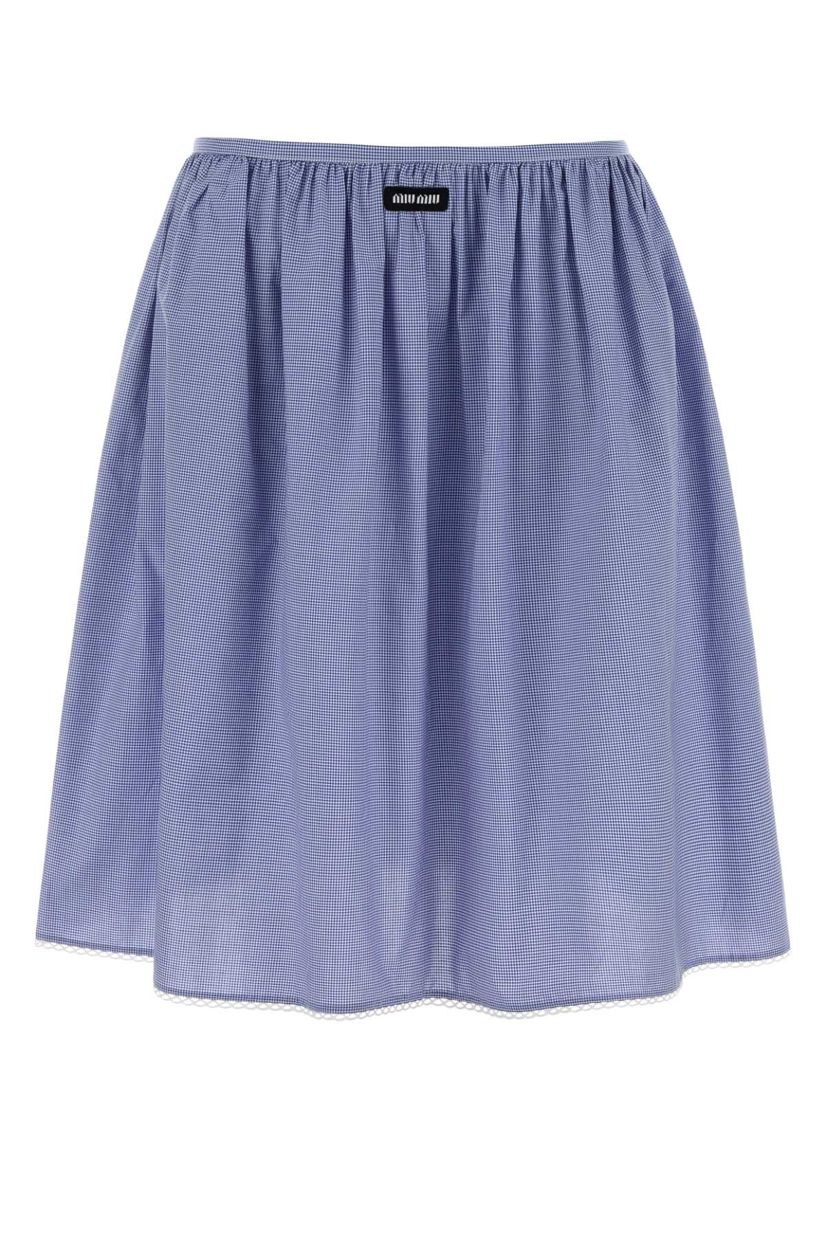 Miu Miu Women Embroidered Cotton Skirt MIU MIU