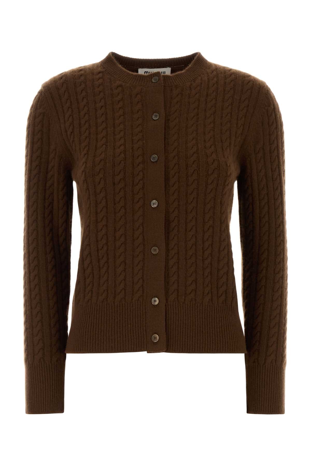 Miu Miu Women Brown Cashmere Cardigan MIU MIU