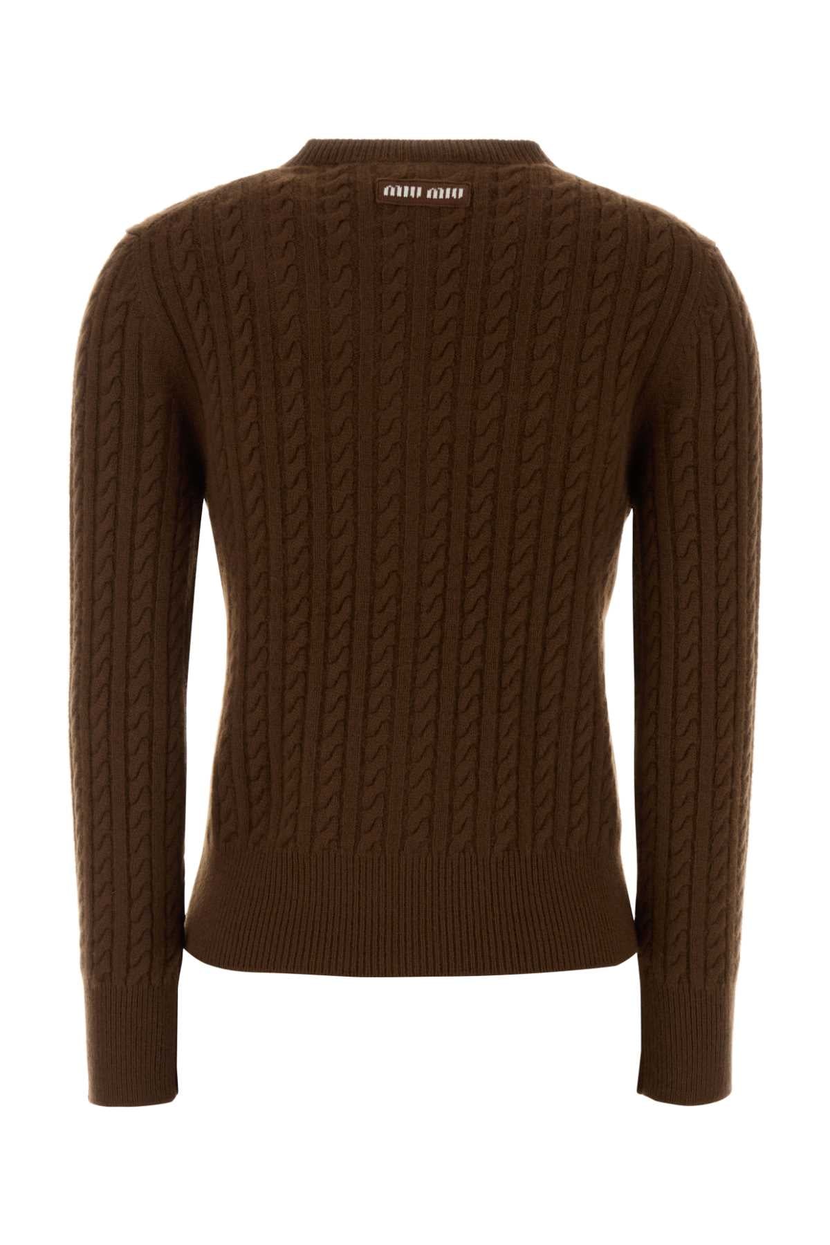 Miu Miu Women Brown Cashmere Cardigan MIU MIU