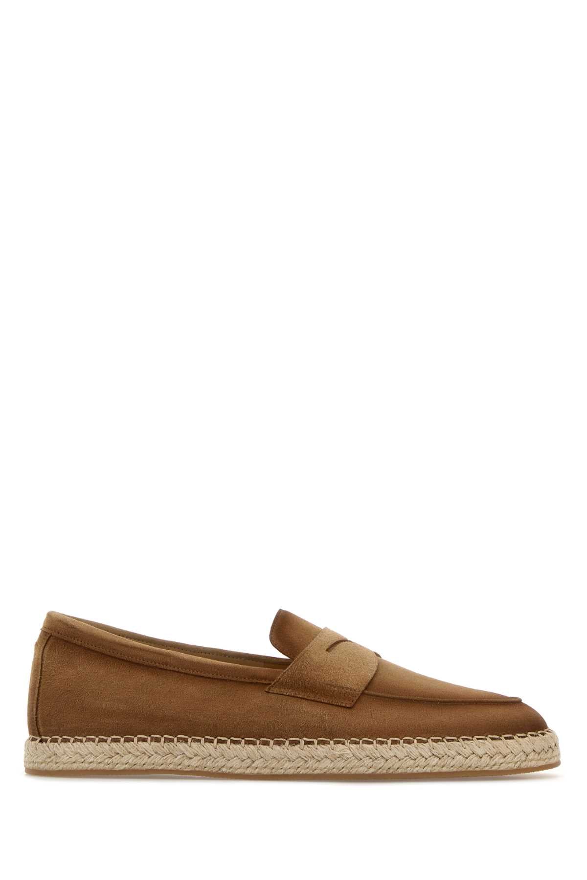 Santoni Men Camel Suede Carlo Espadrilles SANTONI