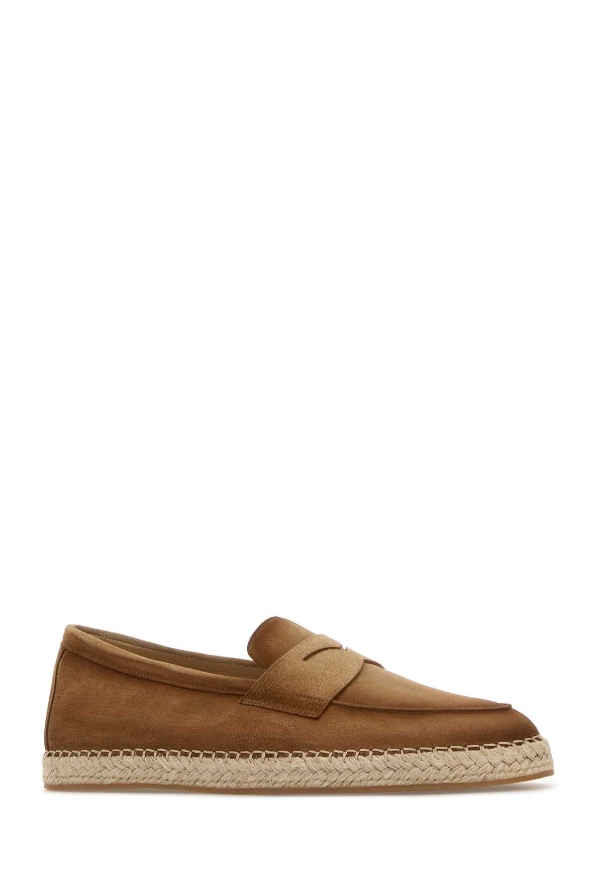 Santoni Men Camel Suede Carlo Espadrilles SANTONI