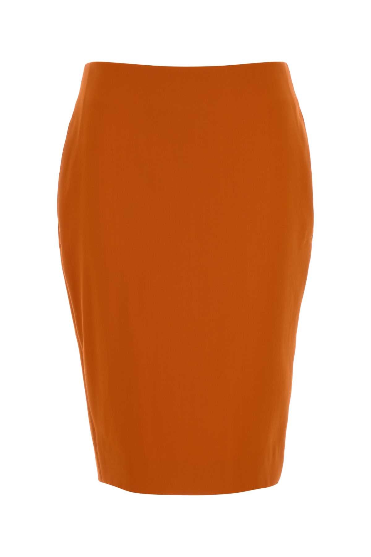 Saint Laurent Women Orange Stretch Viscose Blend Skirt SAINT LAURENT