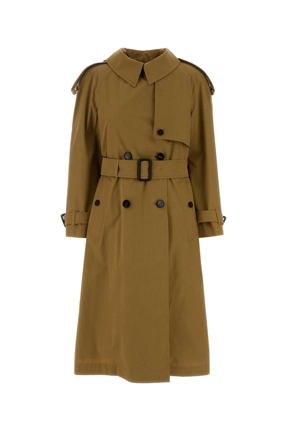 Burberry Women Mud Canvas Fitzrovia Trench Coat BURBERRY