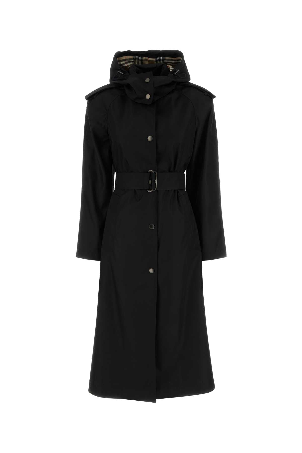 Burberry Women Black Nylon Trench Coat BURBERRY